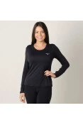 CAMISETA MIZUNO PRO UV MANGA LONGA FEMININA - Preto