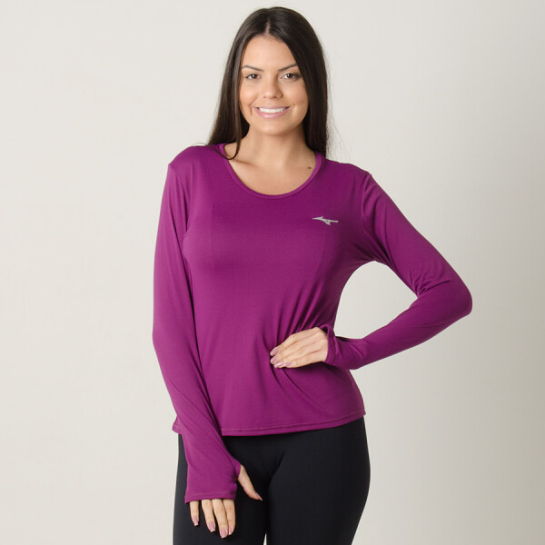CAMISETA MIZUNO PRO UV MANGA LONGA FEMININA - Roxo