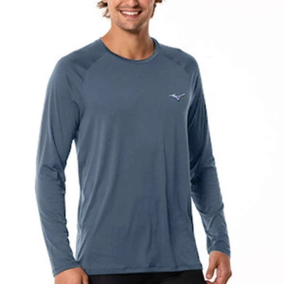 CAMISETA MIZUNO PRO UV MANGA LONGA MASCULINA - Azul
