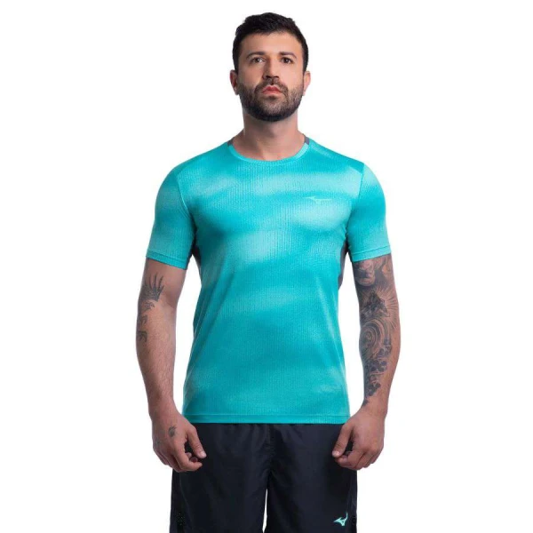 CAMISETA MIZUNO RUN EASY 5 MASCULINA - Azul/grafite