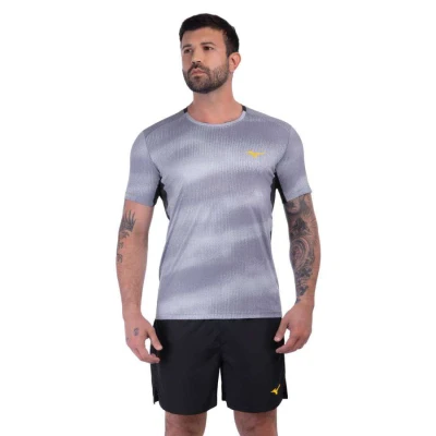 CAMISETA MIZUNO RUN EASY 5 MASCULINA - Cinza/preto