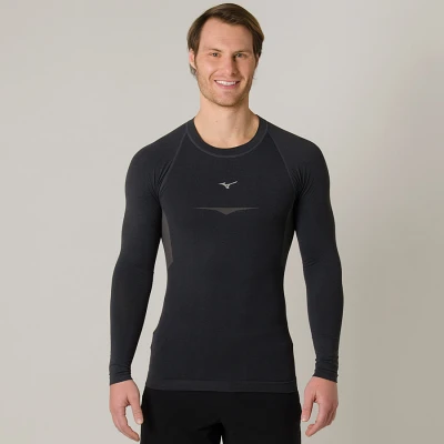 CAMISETA MIZUNO RUN STORM COMPRESSÃO MANGA LONGA MASCULINA - Chumbo