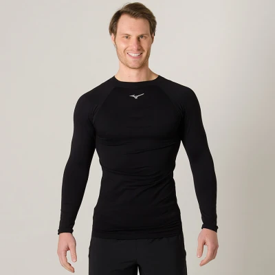 CAMISETA MIZUNO RUN STORM COMPRESSÃO MANGA LONGA MASCULINA - Preto CAMISETA MIZUNO RUN STORM COMPRESSÃO MANGA LONGA MASCULINA - Preto