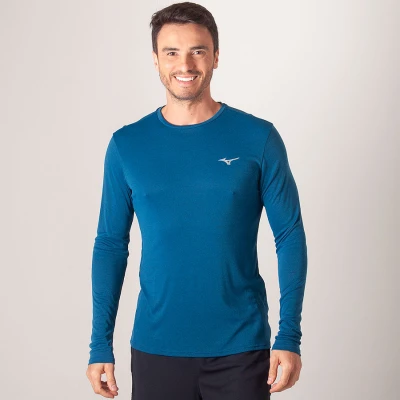 CAMISETA MIZUNO SOUL FIT MANGA LONGA MASCULINA - Azul CAMISETA MIZUNO SOUL FIT MANGA LONGA MASCULINA - Azul