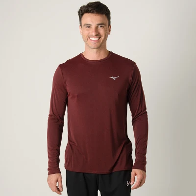 CAMISETA MIZUNO SOUL FIT MANGA LONGA MASCULINA - Bordo CAMISETA MIZUNO SOUL FIT MANGA LONGA MASCULINA - Bordo