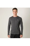 CAMISETA MIZUNO SOUL FIT MANGA LONGA MASCULINA - Chumbo CAMISETA MIZUNO SOUL FIT MANGA LONGA MASCULINA - Chumbo