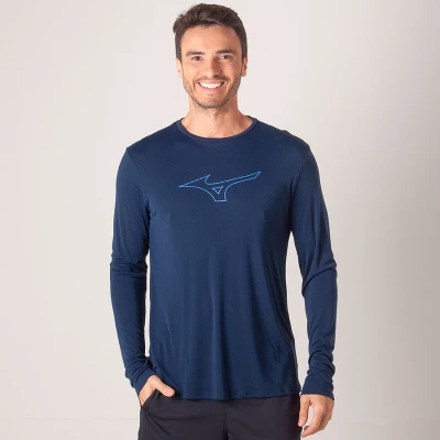 CAMISETA MIZUNO SOUL FIT MANGA LONGA MASCULINA - Marinho CAMISETA MIZUNO SOUL FIT MANGA LONGA MASCULINA - Marinho