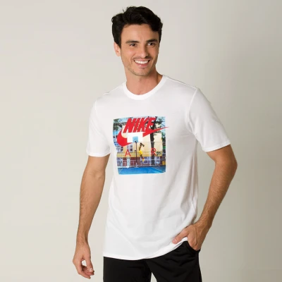 CAMISETA NIKE AIR HYBRID PHOTO MASCULINA - Branco CAMISETA NIKE AIR HYBRID PHOTO MASCULINA - Branco