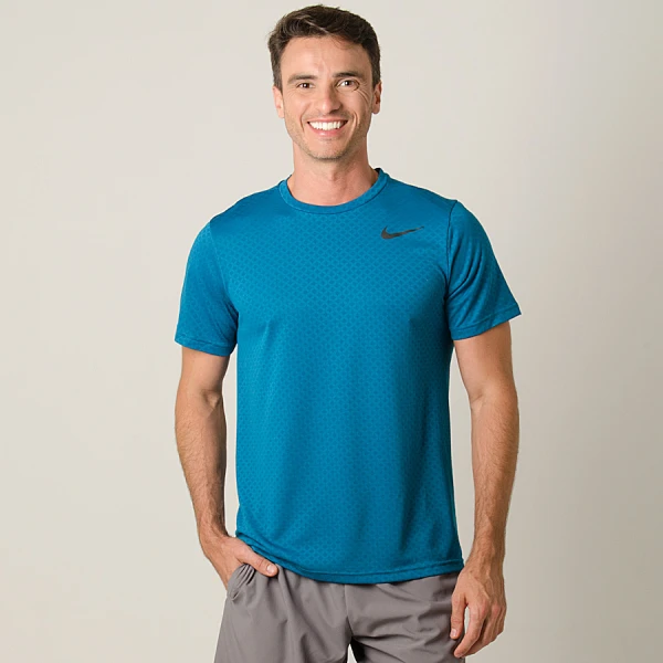 CAMISETA NIKE BREATHE TOP SS VENT MASCULINA - Azul/preto CAMISETA NIKE BREATHE TOP SS VENT MASCULINA - Azul/preto