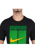 CAMISETA NIKE COURT DF TEE MASCULINA - Preto/verde CAMISETA NIKE COURT DF TEE MASCULINA - Preto/verde