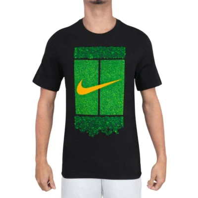 CAMISETA NIKE COURT DF TEE MASCULINA - Preto/verde CAMISETA NIKE COURT DF TEE MASCULINA - Preto/verde