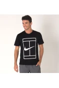 CAMISETA NIKE COURT DRY TENNIS TOP MASCULINA - Preto/branco