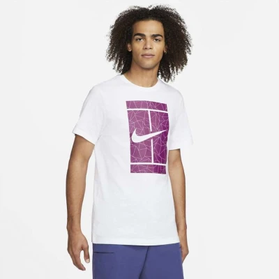 CAMISETA NIKE COURT MASCULINA - Branco/roxo CAMISETA NIKE COURT MASCULINA - Branco/roxo