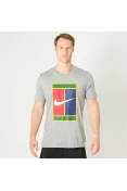 CAMISETA NIKE COURT TEE HERITAGE LOGO MASCULINA - Cinza CAMISETA NIKE COURT TEE HERITAGE LOGO MASCULINA - Cinza