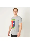CAMISETA NIKE COURT TEE HERITAGE LOGO MASCULINA - Cinza CAMISETA NIKE COURT TEE HERITAGE LOGO MASCULINA - Cinza
