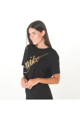CAMISETA NIKE CROPPED SPORTSWEAR GLITTER FEMININA - Preto/dourado CAMISETA NIKE CROPPED SPORTSWEAR GLITTER FEMININA - Preto/dourado