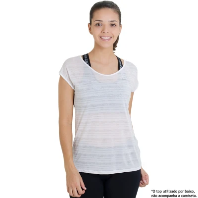 CAMISETA NIKE DF COOL BREEZE SHORT SLEEVE FEMININA - Branco/prata