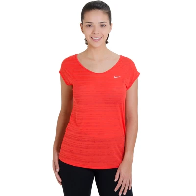 CAMISETA NIKE DF COOL BREEZE SHORT SLEEVE FEMININA - Vermelho/prata