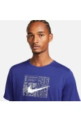 CAMISETA NIKE DF MILER SS TOP DYE MASCULINA - Azul
