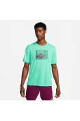 CAMISETA NIKE DF MILER SS TOP DYE MASCULINA - Verde
