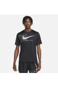 CAMISETA NIKE DF UV MILER RUNDVN SS MASCULINA - Preto/cinza
