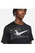 CAMISETA NIKE DF UV MILER RUNDVN SS MASCULINA - Preto/cinza