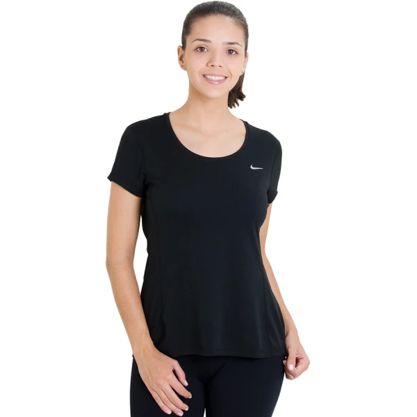 CAMISETA NIKE DRI FIT CONTOUR SSL FEMININA - Preto