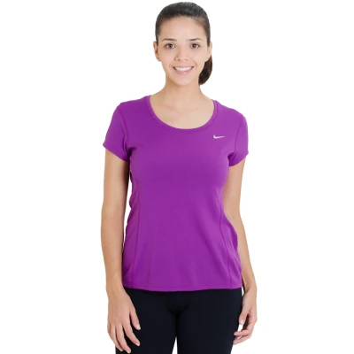 CAMISETA NIKE DRI FIT CONTOUR SSL FEMININA - Roxo CAMISETA NIKE DRI FIT CONTOUR SSL FEMININA - Roxo