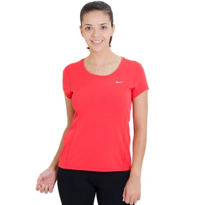CAMISETA NIKE DRI FIT CONTOUR SSL FEMININA - Vermelho