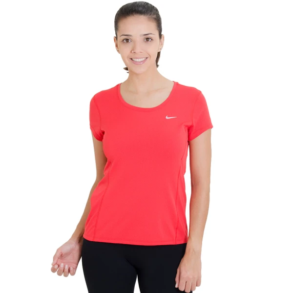 CAMISETA NIKE DRI FIT CONTOUR SSL FEMININA - Vermelho