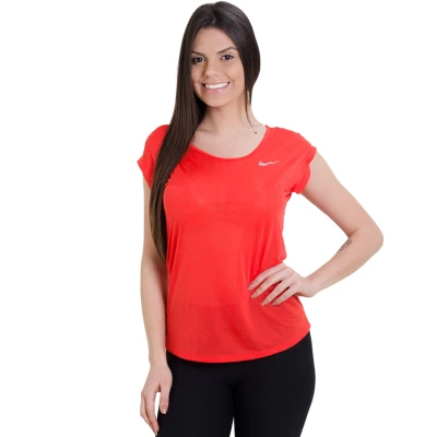 CAMISETA NIKE DRI FIT COOL SHORT FEMININA - Vermelho