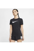 CAMISETA NIKE DRI-FIT DFC CREW FEMININA - Preto/branco CAMISETA NIKE DRI-FIT DFC CREW FEMININA - Preto/branco