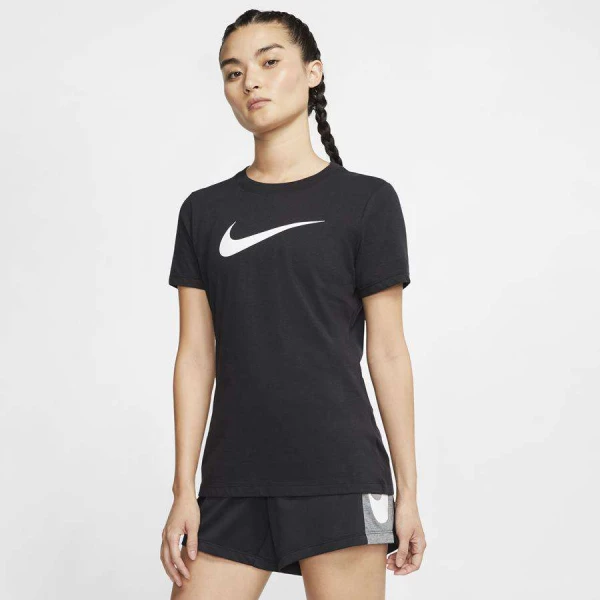 CAMISETA NIKE DRI-FIT DFC CREW FEMININA - Preto/branco CAMISETA NIKE DRI-FIT DFC CREW FEMININA - Preto/branco