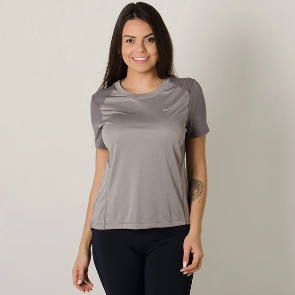 CAMISETA NIKE DRY MILER FEMININA - Cinza