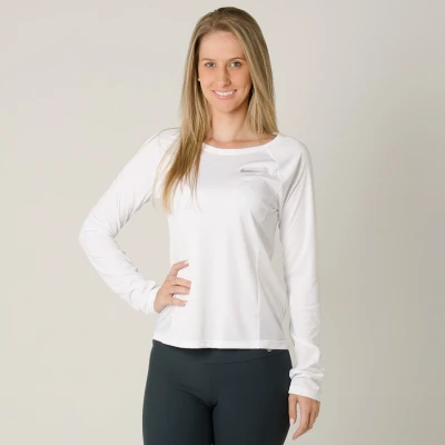 CAMISETA NIKE DRY MILER MANGA LONGA FEMININA - Branco