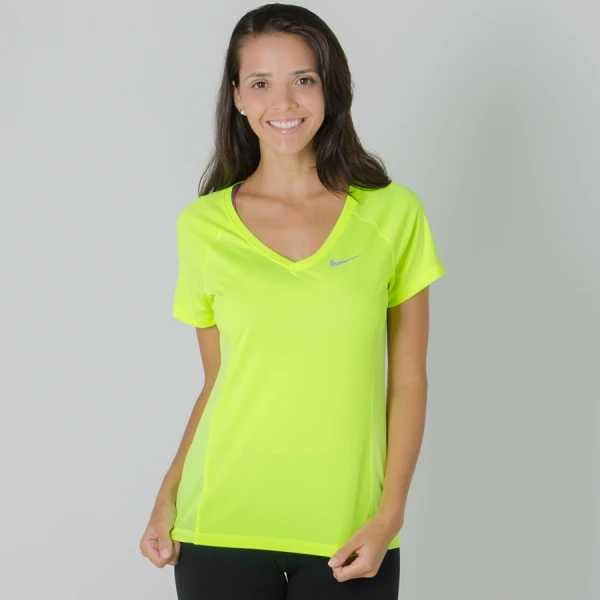 CAMISETA NIKE DRY MILER RUNNING TOP FEMININA - Verde