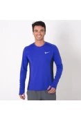CAMISETA NIKE DRY MILER RUNNING TOP MANGA LONGA MASCULINA - Azul