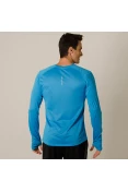 CAMISETA NIKE DRY MILER RUNNING TOP MANGA LONGA MASCULINA - Azul/prata
