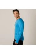 CAMISETA NIKE DRY MILER RUNNING TOP MANGA LONGA MASCULINA - Azul/prata