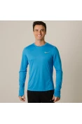 CAMISETA NIKE DRY MILER RUNNING TOP MANGA LONGA MASCULINA - Azul/prata