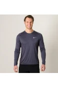 CAMISETA NIKE DRY MILER RUNNING TOP MANGA LONGA MASCULINA - Grafite