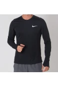 CAMISETA NIKE DRY MILER RUNNING TOP MANGA LONGA MASCULINA - Preto