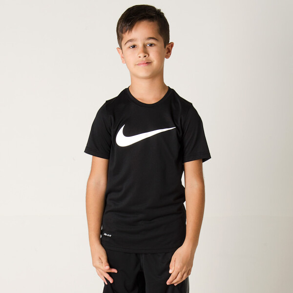 CAMISETA NIKE DRY TEE SS SWOOSH INFANTIL - Preto/branco