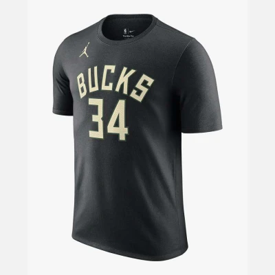 CAMISETA NIKE JORDAN NBA MILWAUKEE BUCKS MASCULINA - Preto