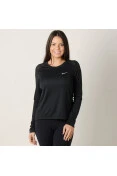 CAMISETA NIKE MILER MANGA LONGA FEMININA - Preto