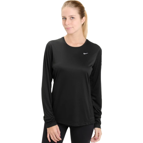 CAMISETA NIKE MILER MANGA LONGA FEMININA - Preto