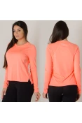CAMISETA NIKE MILER MANGA LONGA FEMININA - Salmao