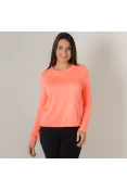 CAMISETA NIKE MILER MANGA LONGA FEMININA - Salmao