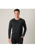 CAMISETA NIKE MILER MANGA LONGA MASCULINA - Preto CAMISETA NIKE MILER MANGA LONGA MASCULINA - Preto