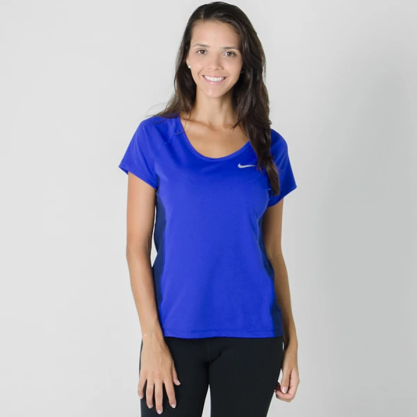 CAMISETA NIKE MILER RUNNING TOP FEMININA - Azul